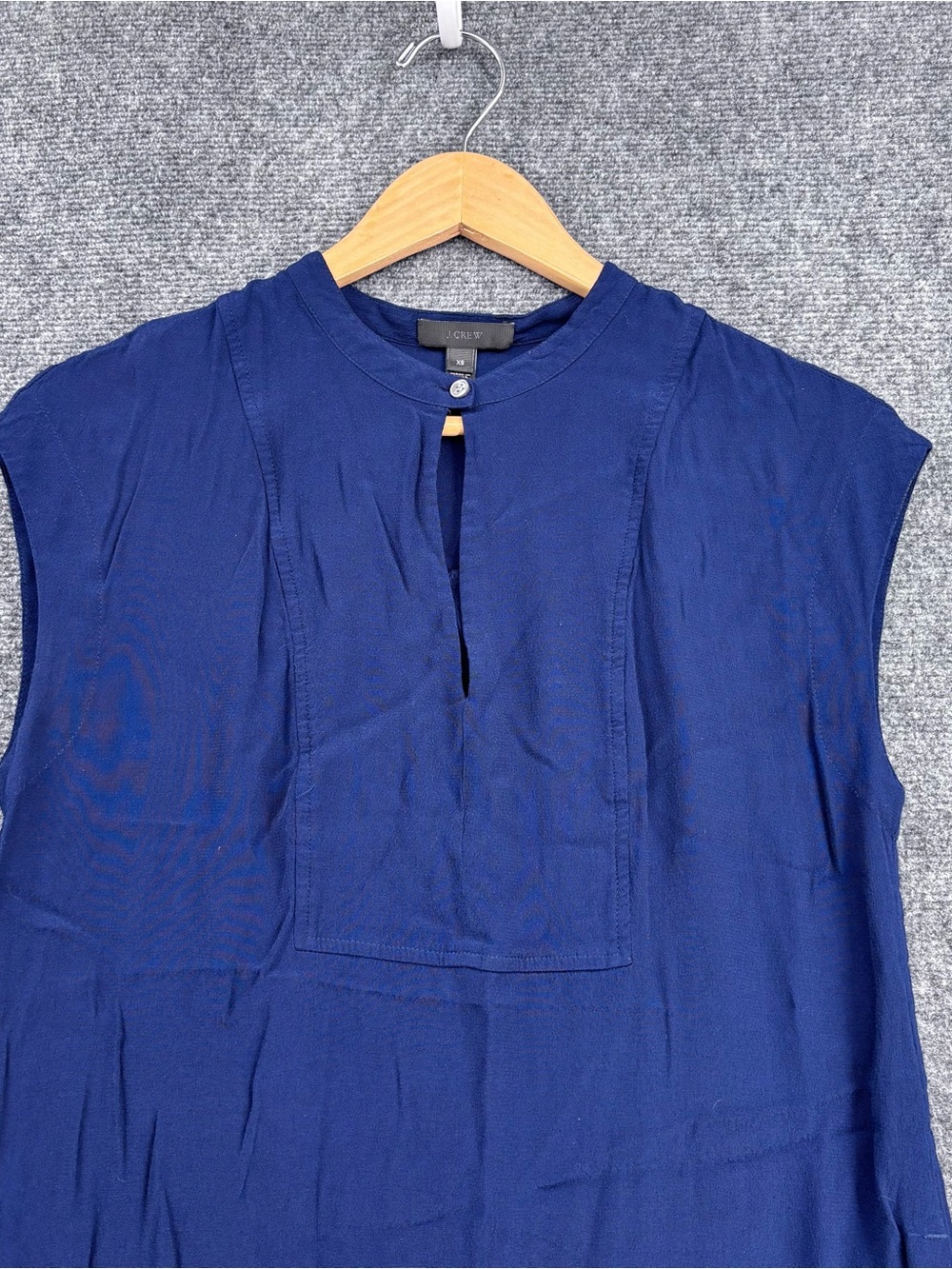 J Crew Blue Minimalist Preppy Easy Tunic Dress Cap Sleeves Women’s XS - Picture 2 of 13